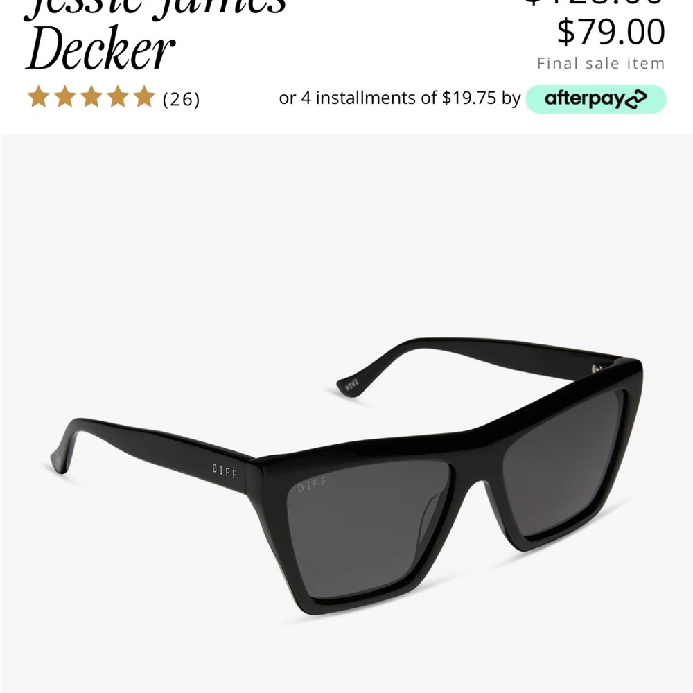 Diff Eyewear Black Rectangular Sunglasses